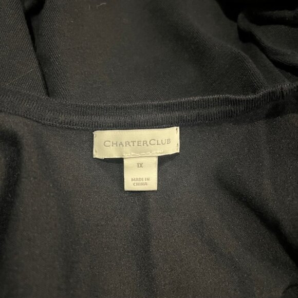 Charter Club Black & White No Close Cardigan Sweater Size 1X - Picture 9 of 9